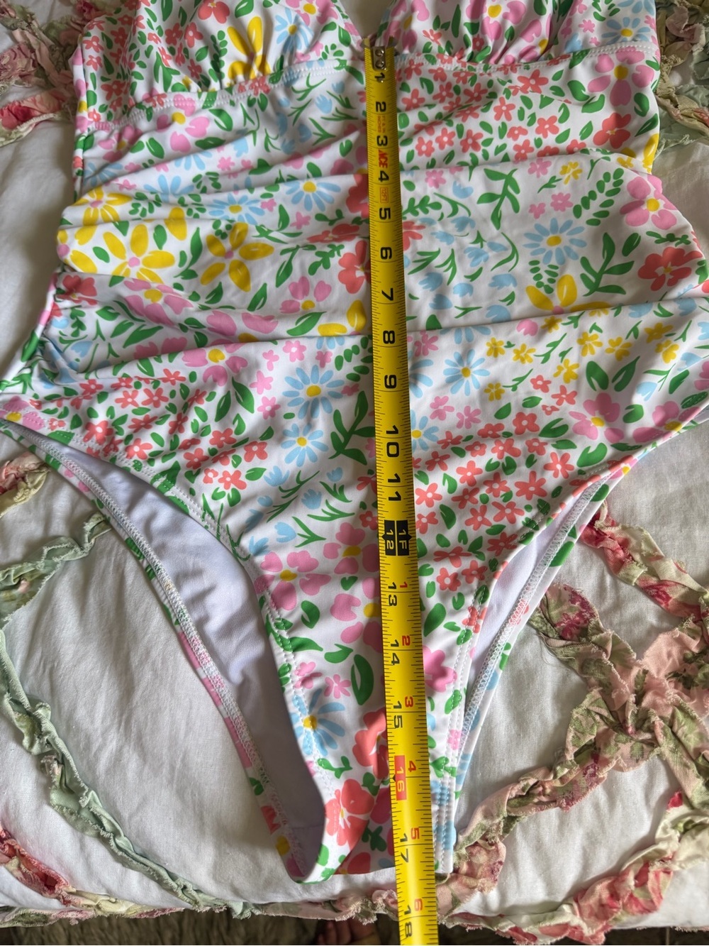 Zaful Pink Floral One-Piece Swimsuit with Double Straps - Picture 8 of 12